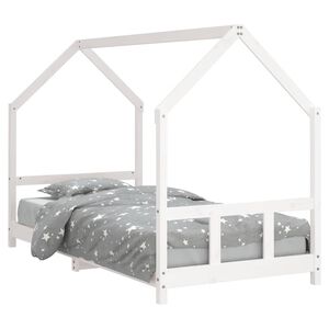 vidaXL Lasten s&auml;ngynrunko valkoinen 90x200 cm t&auml;ysi m&auml;nty