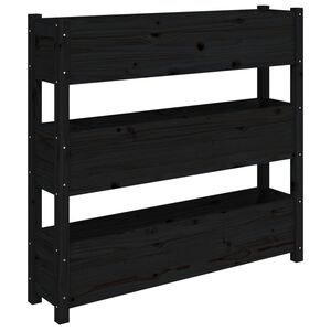 vidaXL Kukkalaatikko musta 112x25x104,5 cm t&auml;ysi m&auml;nty
