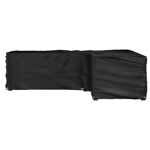 vidaXL Puutarhakalustesuoja L-muoto 16 purjerengasta 285x285x70 cm