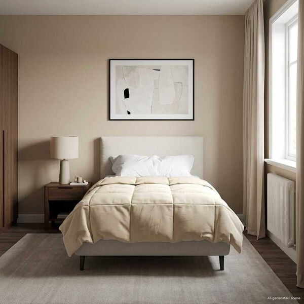 vidaXL Kes&auml;peitto Quiltottu Kerma 140 x 200 cm Mikrokuitu