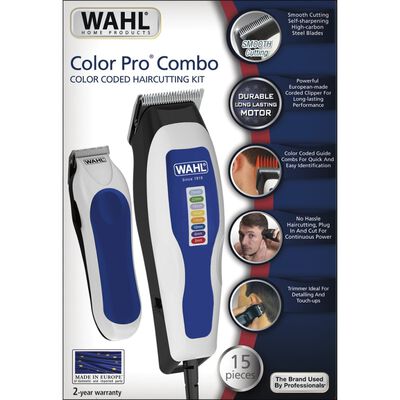 Wahl 15-osainen Hiustenleikkuukone ja trimmeri Color Pro Combo