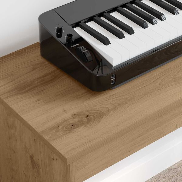 vidaXL N&auml;pp&auml;imist&ouml;jalusta Artisan tammi 100 x 32 x 64 cm Tekninen puu