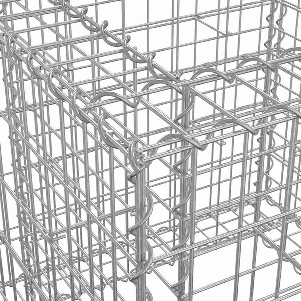 vidaXL Kivikori hopea 70x70x65 cm galvanoitu rauta