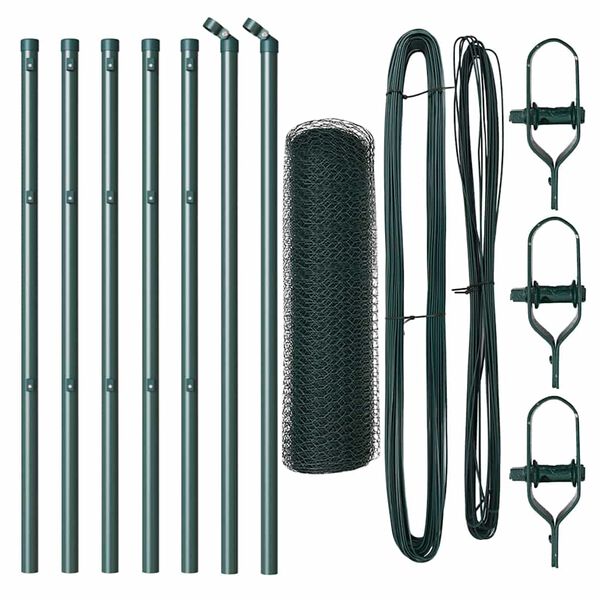 vidaXL Aitalatu Vihreä 10 x 0,4 m (13 mm verkko) Terästä ja PVC:tä