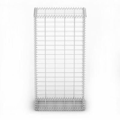 vidaXL Puutarhan Gabionseinä lasikivet ja LED-valo 50x30x100 cm