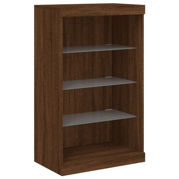 vidaXL Senkki LED-valoilla ruskea tammi 60,5x37x100 cm