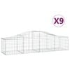 vidaXL Kaarevat kivikorit 9 kpl 200x50x40/60 cm galvanoitu rauta