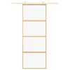 vidaXL Liukuovi kulta 76x205 cm kirkas ESG-lasi ja alumiini