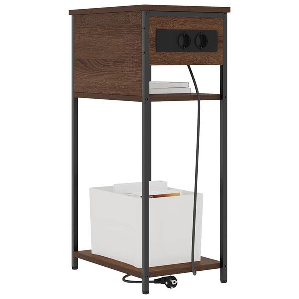 vidaXL Y&ouml;p&ouml;yt&auml;kaappi Ruskea tammi 41 x 28 x 76 cm Tekninen puu