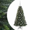 vidaXL Muovinen joulukuusi koristeilla 120 cm 150 LEDi&auml;