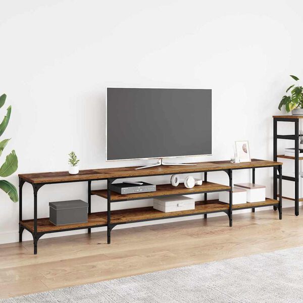 vidaXL TV-kaappi Vanha Puu 201 x 35 x 45 cm Hienosahattu puu ja rauta