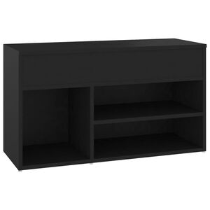 vidaXL Kenkien s&auml;ilytyspenkki musta 80x30x45 cm tekninen puu
