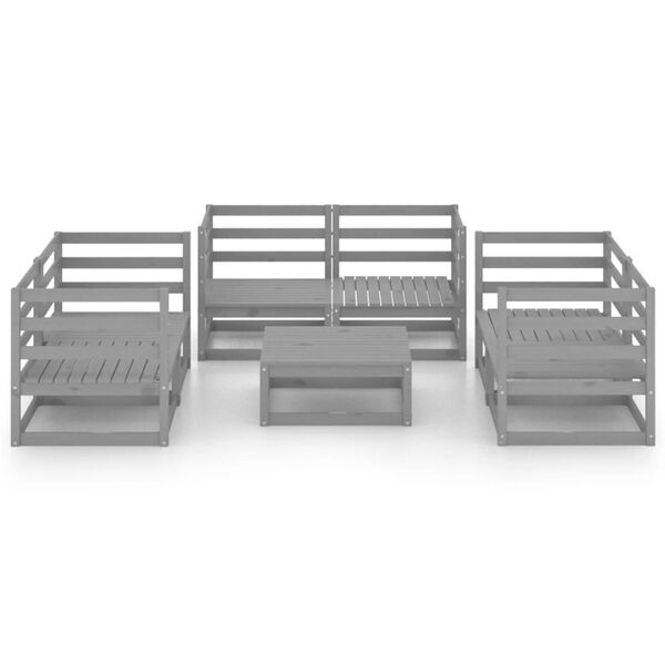 vidaXL 7-osainen Puutarhasohvasarja harmaa t&auml;ysi m&auml;nty