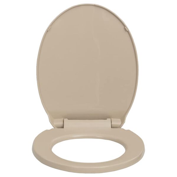 vidaXL WC-istuin pehme&auml;sti sulkeutuva beige soikea