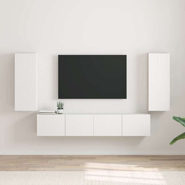 vidaXL TV-sein&auml;kaappi 2 pcs Valkoinen 30 x 31 x 80 cm Tekninen puu