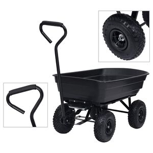 vidaXL Puutarhan kippik&auml;rry 300 kg 75 l musta