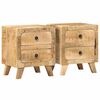 vidaXL y&ouml;p&ouml;yt&auml;kaappi 2 kpl 40x32x46 cm massiivipuuta karkea mango