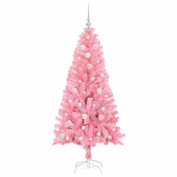 vidaXL Joulukuusi 150 LED-valoilla Pinkki 150 cm Polyvinyylikloridi