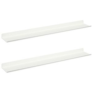 vidaXL Kelluva hylly 2 kpl Valkoinen 60 x 8,5 x 2,5 cm Ter&auml;s