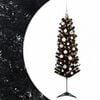 vidaXL Kapea tekokuusi joulupalloilla 120 cm 150 LEDi&auml;