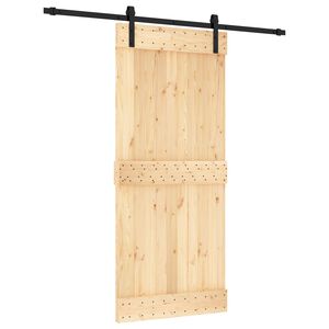 vidaXL Liukuovi 90 x 210 cm Massiivinen m&auml;nty (k&auml;sittelem&auml;t&ouml;n)