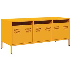 vidaXL TV-taso sinapinkeltainen 101,5x39x43,5 cm kylm&auml;valssattu ter&auml;s