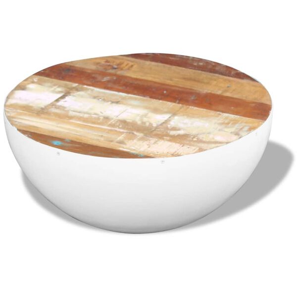 vidaXL Kulhon muotoinen sohvap&ouml;yt&auml; kierr&auml;tetty massiivipuu 60x60x30 cm