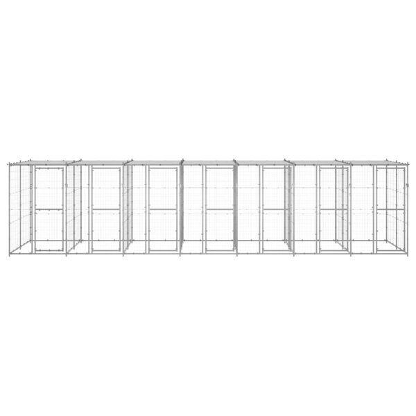 vidaXL Koiran ulkoh&auml;kki katolla galvanoitu ter&auml;s 16,94 m&sup2;