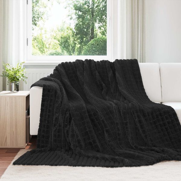 vidaXL Heittop&auml;&auml;llys 6 pcs Musta 270 x 240 cm Fleese