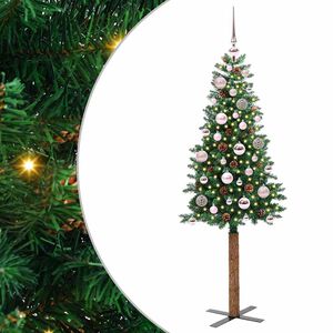 vidaXL Kapea joulupuu Vihre&auml; 150 cm PVC ja massiivipet&auml;j&auml;