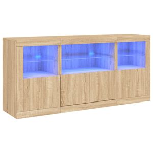 vidaXL Senkki LED-valoilla Sonoma-tammi 142,5x37x67 cm