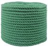 vidaXL Puuvillak&ouml;ysi 14 mm 250 m Vihre&auml; 100% Puuvillaa