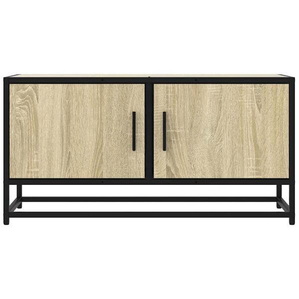 vidaXL TV-taso Sonoma-tammi 80x34,5x40 cm tekninen puu ja metalli