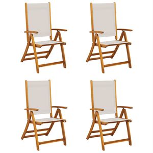 vidaXL Taitettavat puutarhatuolit 4 kpl t&auml;ysi akaasiapuu ja textilene