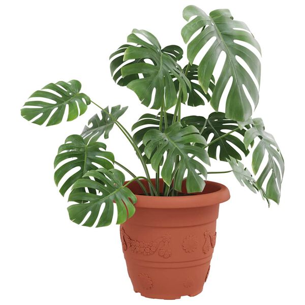 vidaXL Py&ouml;re&auml; kukkaruukku 6 pcs Tiilenpunainen &Oslash; 26 x 21.5 cm Muovi