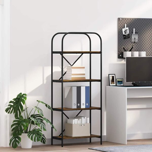 vidaXL Kirjahylly Savup&auml;hkin&auml; 60 x 30 x 146 cm Tekninen puu