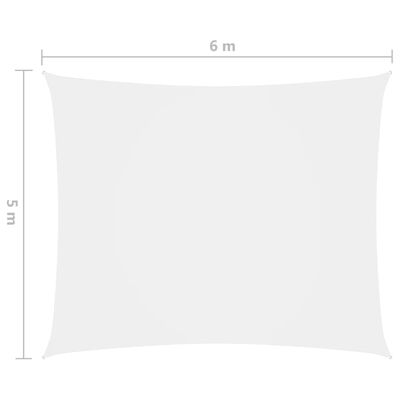 vidaXL Aurinkopurje Oxford-kangas suorakaide 5x6 m valkoinen