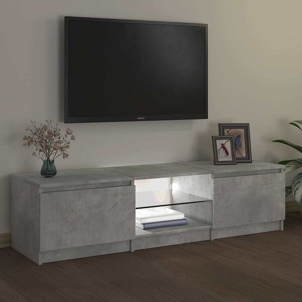 vidaXL TV-taso LED-valoilla betoninharmaa 140x40x36 cm
