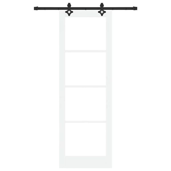 vidaXL Liukuovi Valkoinen 78 x 232 cm T&auml;ysi m&auml;nty ja lasi