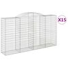 vidaXL Kaarevat kivikorit 15 kpl 300x50x160/180 cm galvanoitu rauta