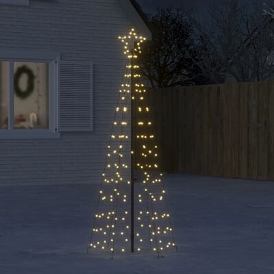 vidaXL Joulukuusi piikeillä 220 lämpimän valkoista LED-valoa 180 cm