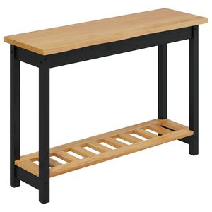 VidaXL Konsolip&ouml;yt&auml; hyllyll&auml; EKAI Musta 112 x 35 x 76 cm T&auml;ysi m&auml;nty