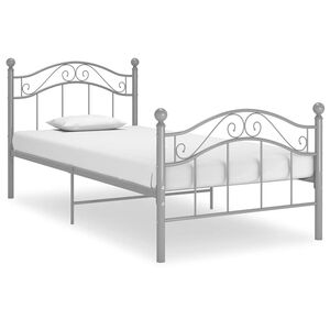 vidaXL S&auml;ngynrunko harmaa metalli 90x200 cm