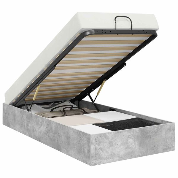 vidaXL Ottoman S&auml;ngyn Runko Betoni Harmaa 193 x 120 x 25 cm