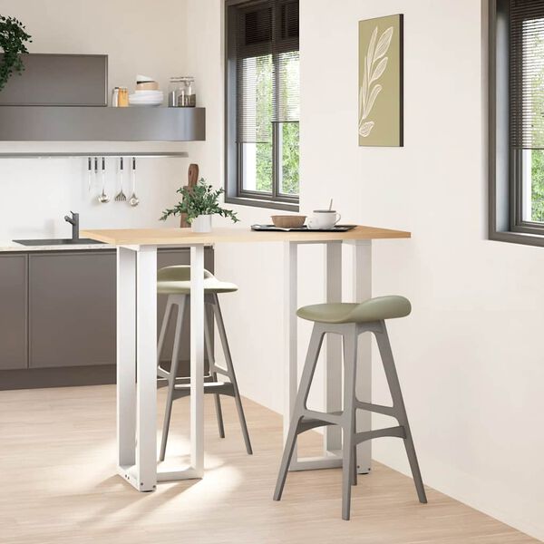 vidaXL Baarip&ouml;yd&auml;n jalat T-muotoiset 2 kpl valkoinen 50x35x(110-111) cm ter&auml;s