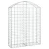 vidaXL Kaareva kivikori 100x30x120/140 cm galvanoitu rauta