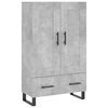 vidaXL Kaappi betoninharmaa 69,5x31x115 cm tekninen puu