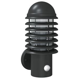 vidaXL Ulkosein&auml;valo sensorilla musta ruostumaton ter&auml;s