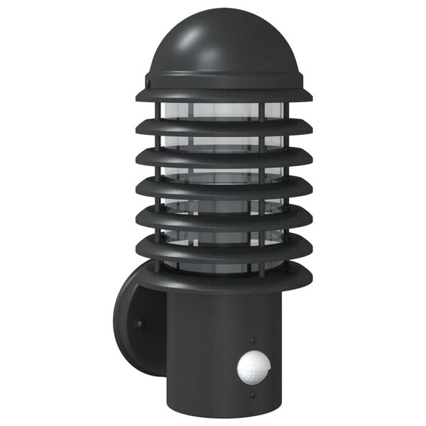 vidaXL Ulkoseinävalo sensorilla musta ruostumaton teräs
