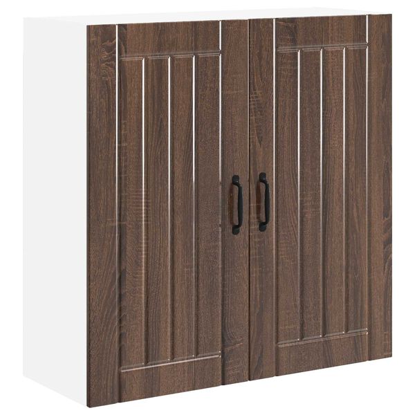 vidaXL Keitti&ouml;kaappi Lucca Ruskea tammi 80 x 31 x 80 cm Tekninen puu